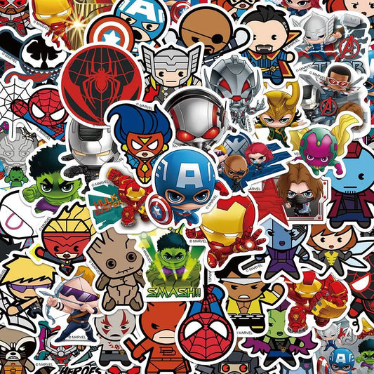 50PCS Cartoon Waterproof Stickers for Laptop Helmet & Skateboard