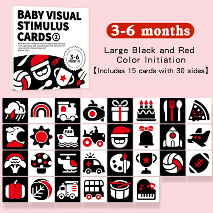 Baby Visual Stimulation Cards Montessori High Contrast Flash Cards