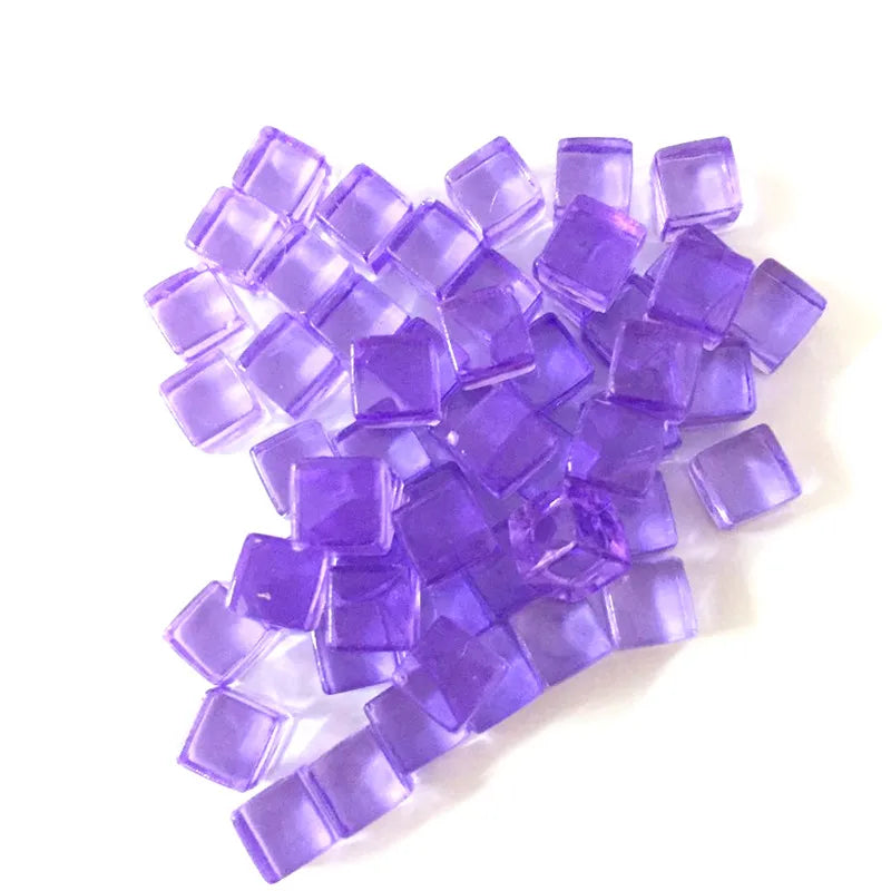 Transparent Cube Game Pieces Set – 50PCS Colorful Crystal Cubes