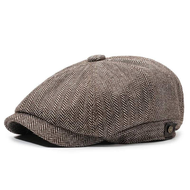 Unisex Newsboy Hat Retro Cotton Beret Flat Cap