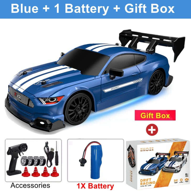 1:24 4WD RC Drift Car with LED Lights – High Speed Remote Control Racing Car