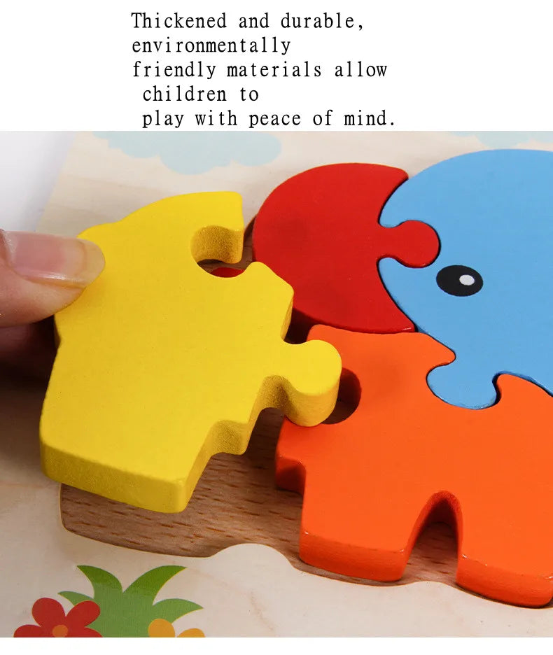 Wooden Animal Puzzle 3D Montessori Educational Toy