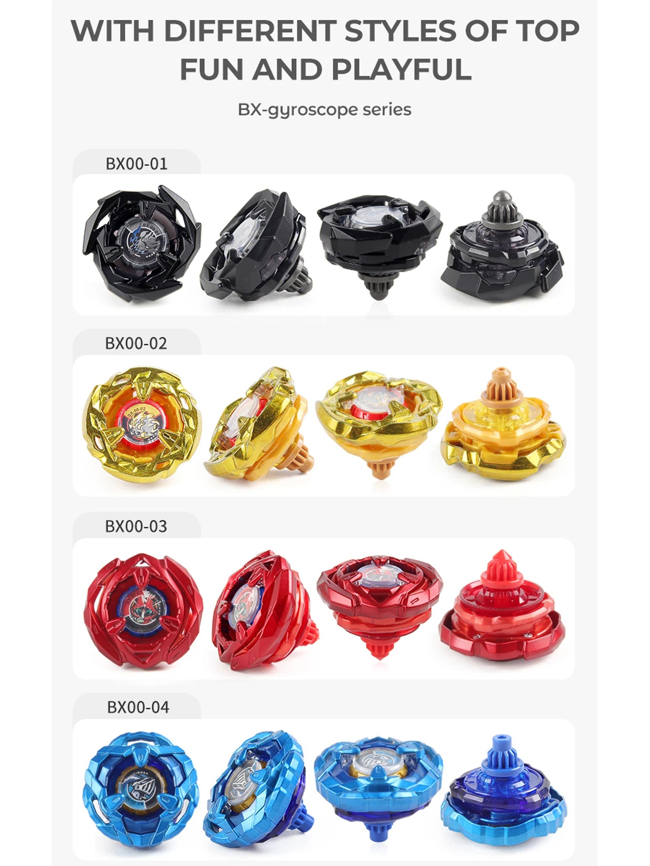 Metal Battle Tops Set with Launchers & Storage Box