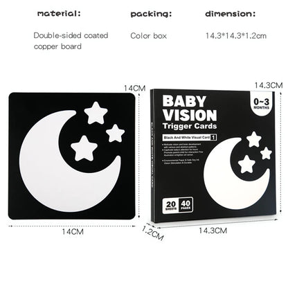 Baby Visual Stimulation Cards Montessori High Contrast Flash Cards