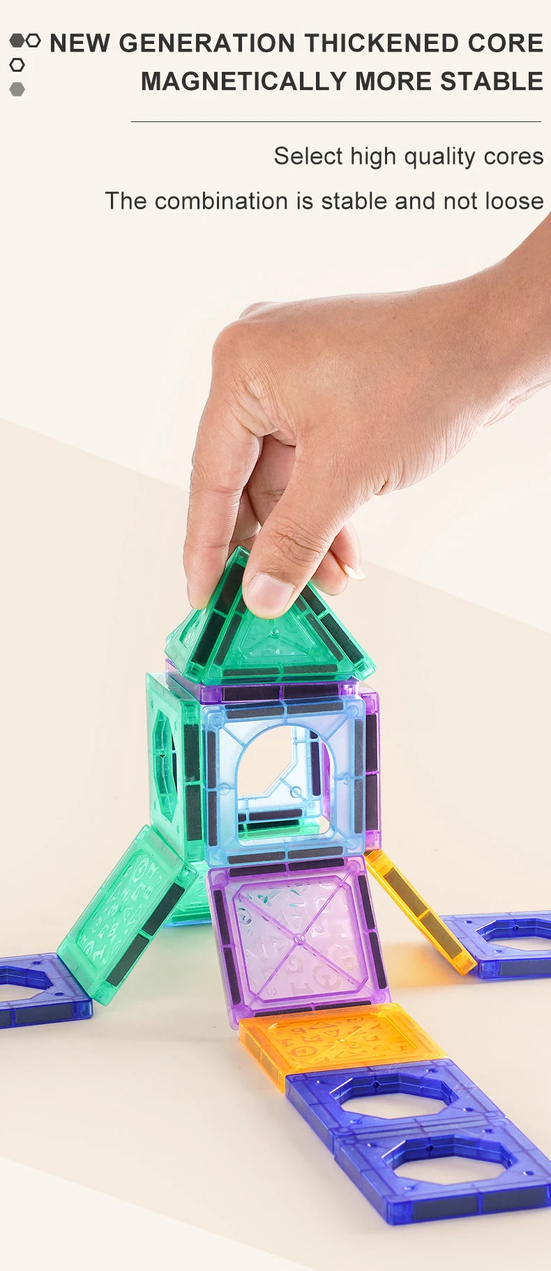 Magnetic Building Tiles STEM Construction Toy for Kids