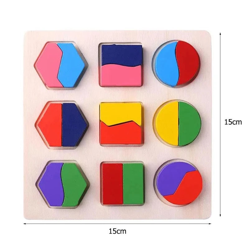 Wooden Geometric Puzzle Montessori Shape Sorting Toy