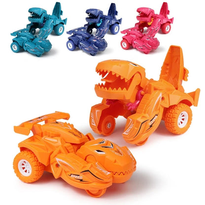 2-in-1 Dinosaur Transforming Car Toy for Kids