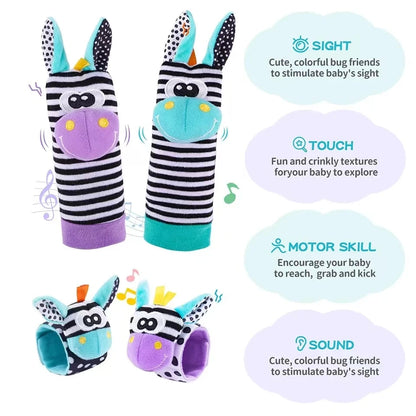 Baby Rattle Socks – Wrist Rattle & Foot Finder Toy Set