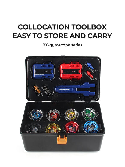 Metal Battle Tops Set with Launchers & Storage Box