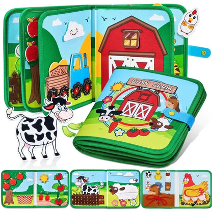 Montessori Busy Book Farm Animal Felt Learning Toy