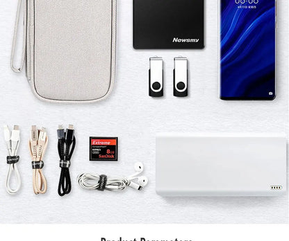 Electronic Cable Organizer Bag Waterproof Travel Storage Case