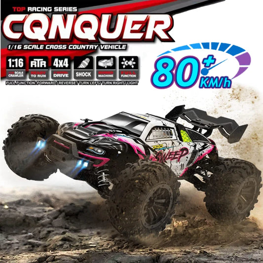 1:16 4WD High-Speed RC Monster Truck – 80KM/H Brushless Off-Road Racing Car