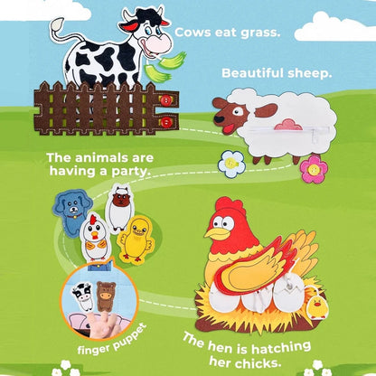 Montessori Busy Book Farm Animal Felt Learning Toy
