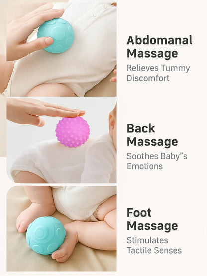Baby Sensory Balls 6 Piece Silicone Montessori Teething Toy Set