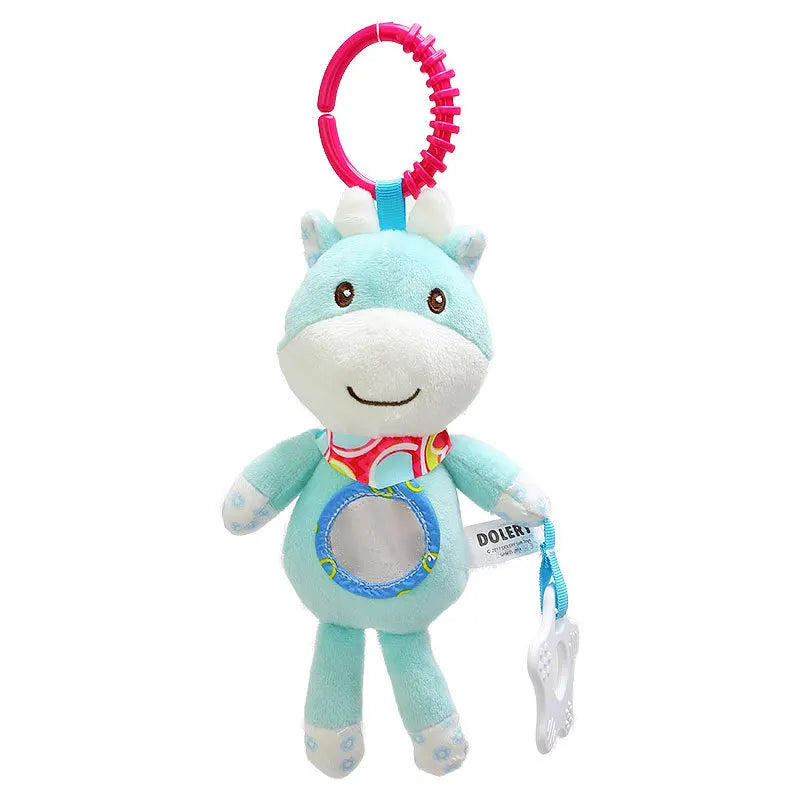 Baby Plush Rattle Toy with Teether Giraffe Zebra Handbell