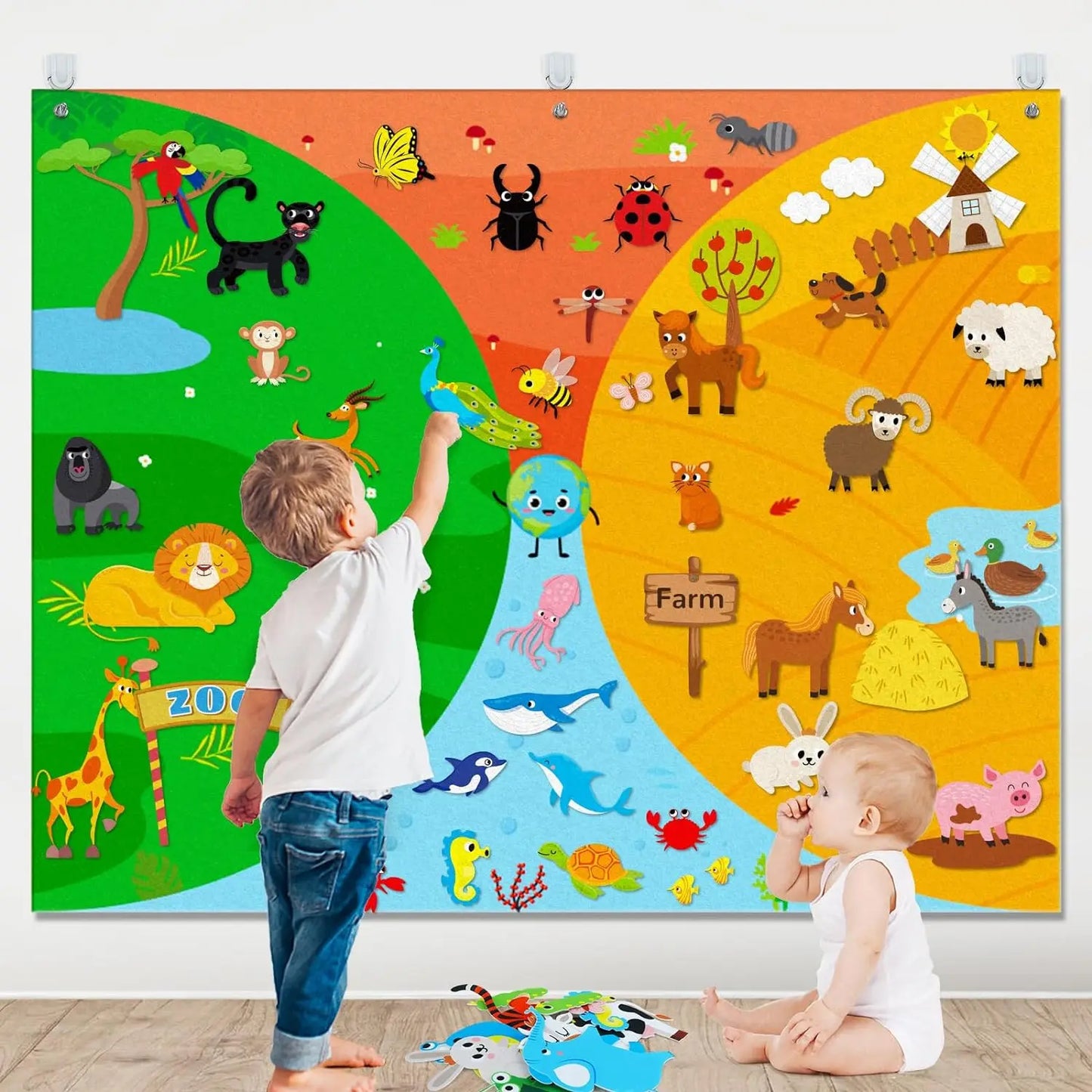 Felt Busy Board 4 in 1 Interactive Story Learning Set