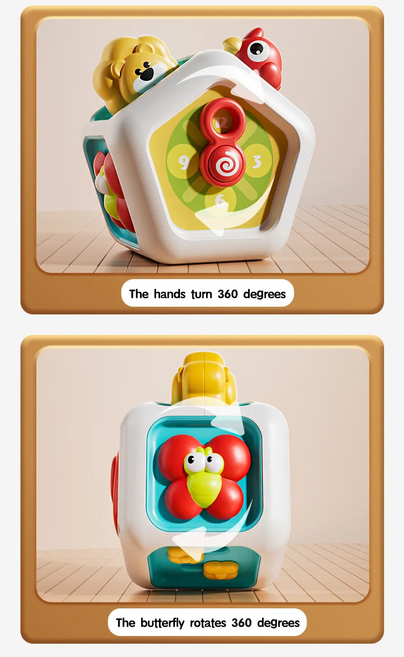 Baby Busy Board Cube Montessori Sensory Activity Toy