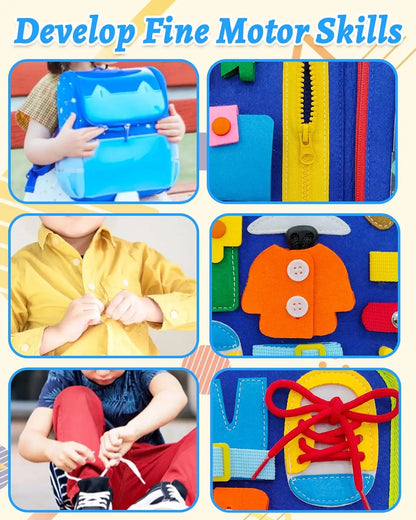 Toddler Busy Board Backpack Montessori Learning Activity Toy