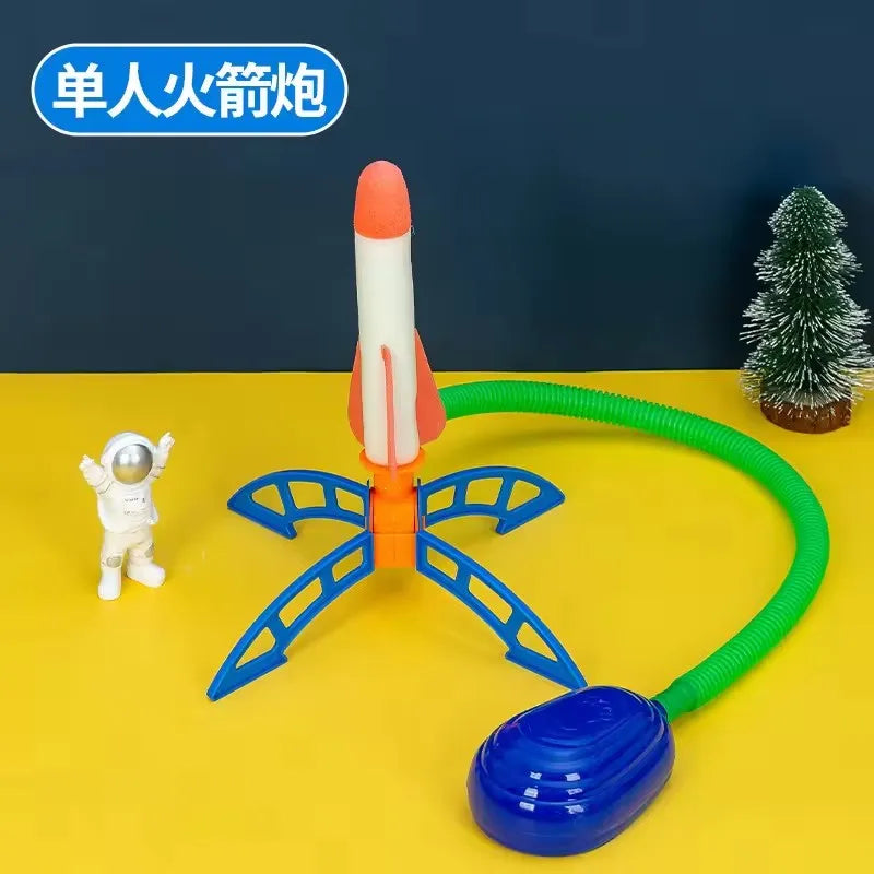Kids Air Rocket Launcher Foot Pump Outdoor Jump Toy