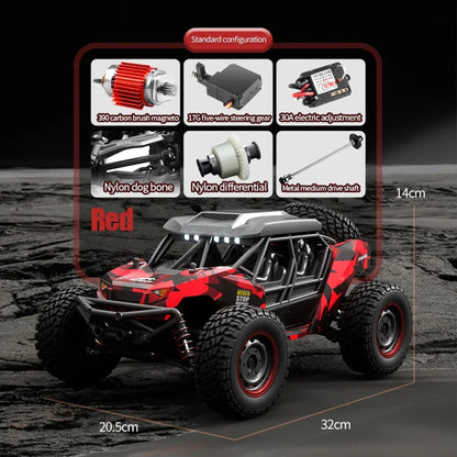 16106 1:16 4WD RC Monster Truck – 50KM/H High-Speed Off-Road Car with LED Lights