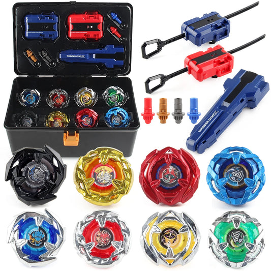 Metal Battle Tops Set with Launchers & Storage Box