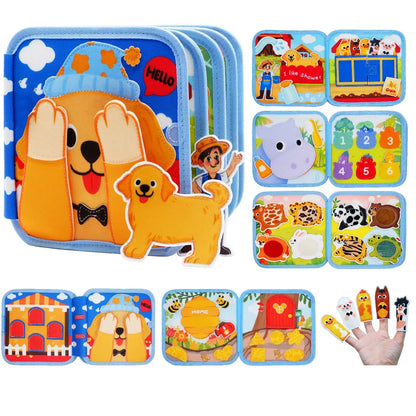 Montessori Busy Book Giraffe Sensory Learning Quiet Toy