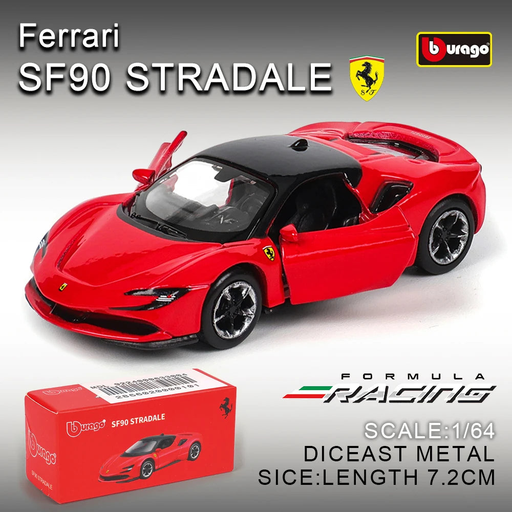 Bburago Ferrari 1:64 Diecast Pull Back Car with Lights & Sound