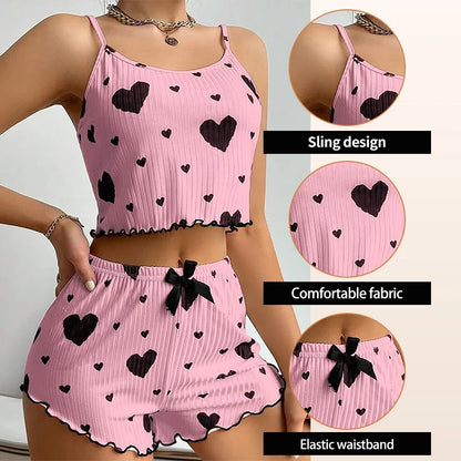 Women's Pajama Set 2 Piece Tank Top & Shorts Sleepwear