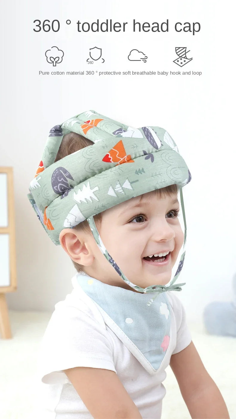 Baby Safety Helmet Soft Adjustable Head Protection Cap