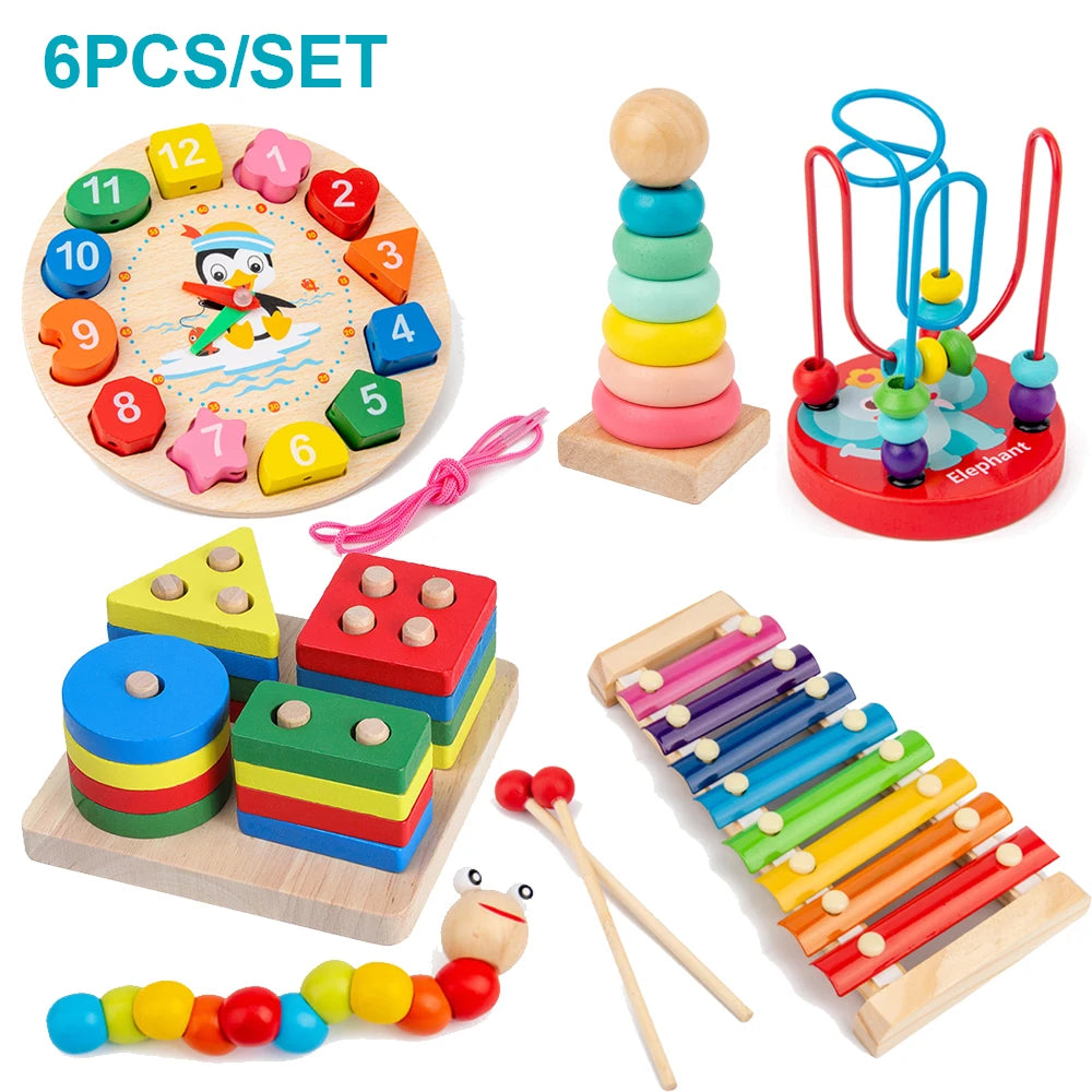 Montessori Wooden 3D Puzzle Toy for Early Learning