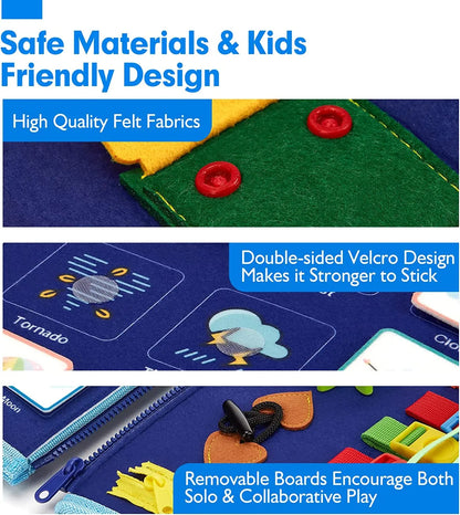 Montessori Busy Board for Toddler Learning Activities