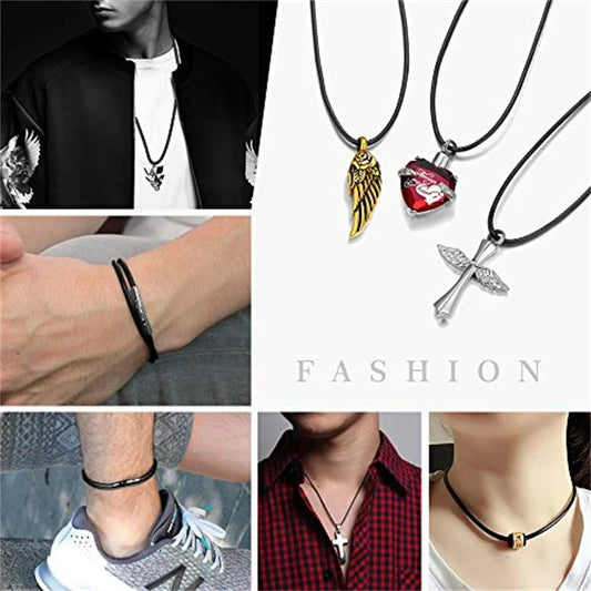 Leather Rope Necklace with Stainless Steel Clasp for Pendants