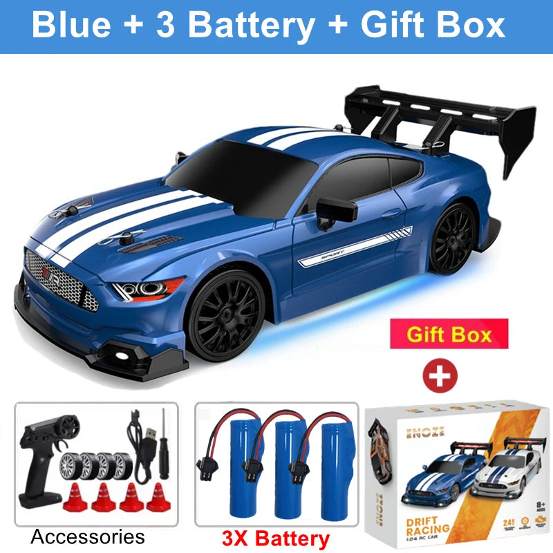 1:24 4WD RC Drift Car with LED Lights – High Speed Remote Control Racing Car