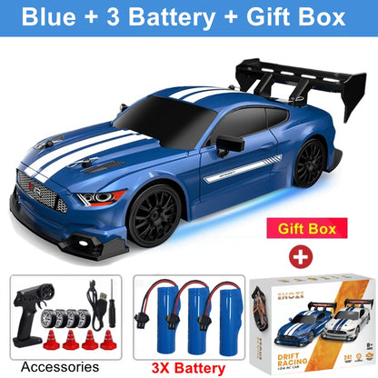 1:24 4WD RC Drift Car with LED Lights – High Speed Remote Control Racing Car