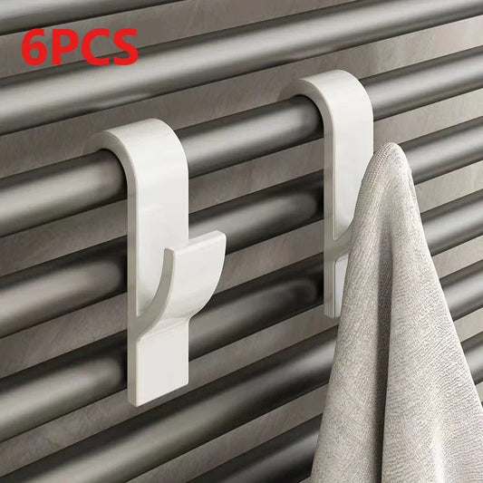 Radiator Towel Hooks Bathroom Heated Rail Hangers 2/6PCS