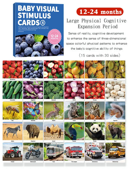 Baby Visual Stimulation Cards Montessori High Contrast Flash Cards