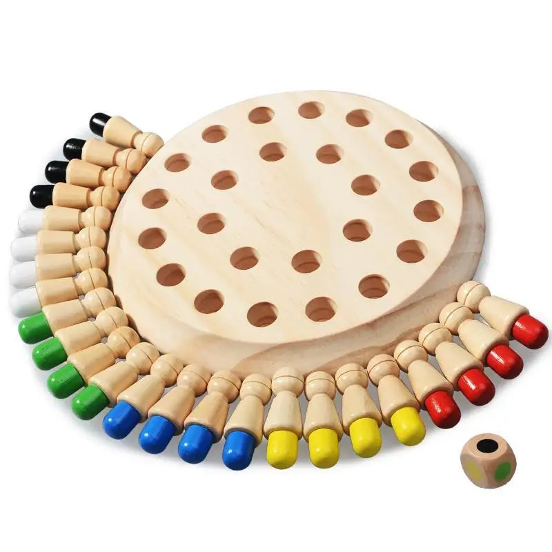 Wooden Memory Match Game Montessori Color Learning Toy