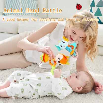 Soft Animal Baby Rattle Hand Grip Sensory Toy