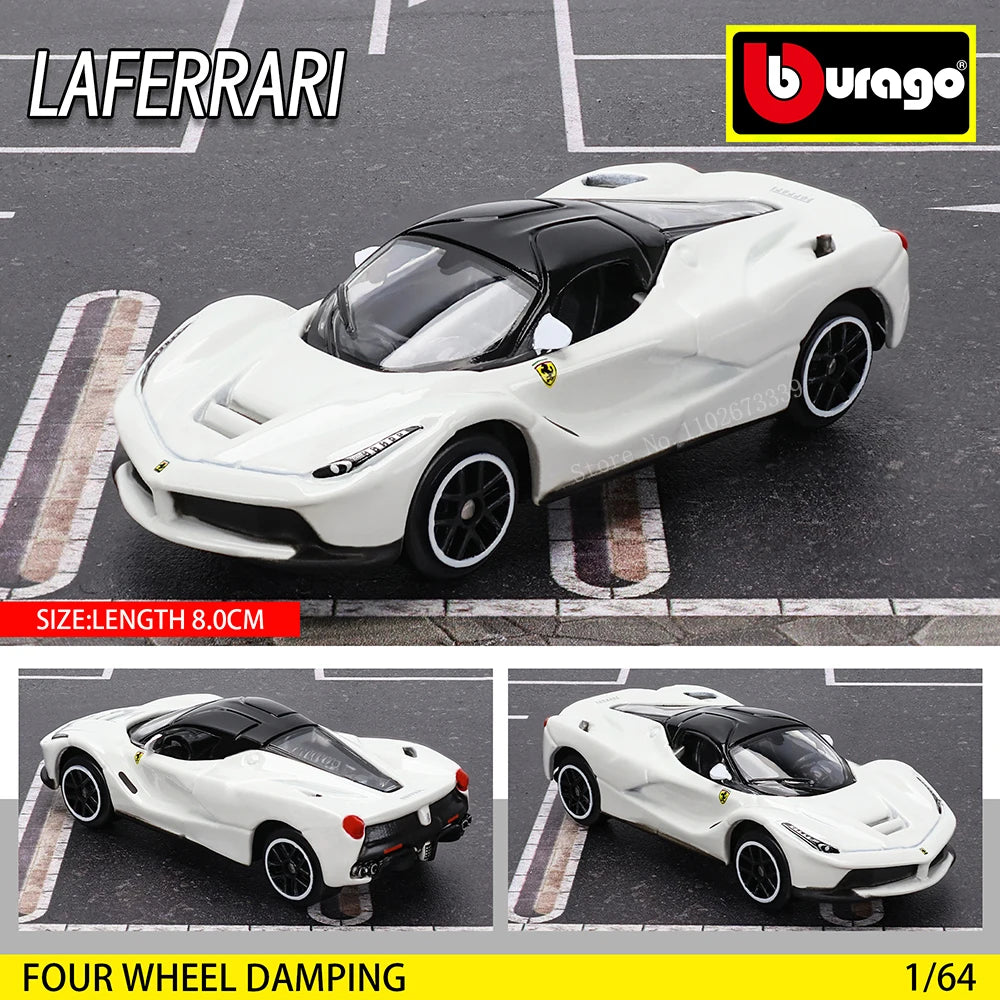 Bburago Ferrari 1:64 Diecast Pull Back Car with Lights & Sound