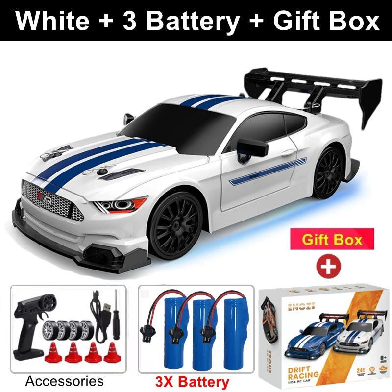 1:24 4WD RC Drift Car with LED Lights – High Speed Remote Control Racing Car