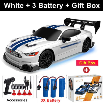 1:24 4WD RC Drift Car with LED Lights – High Speed Remote Control Racing Car