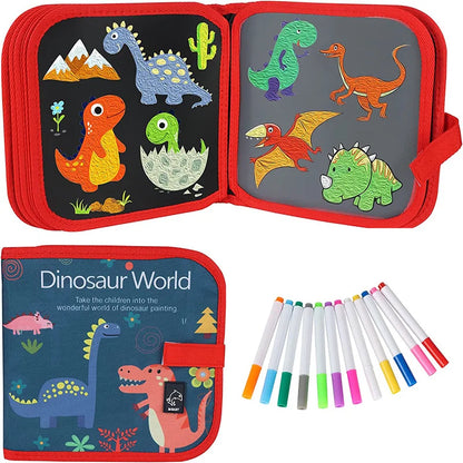Reusable Doodle Book for Kids with 12 Watercolor Pens