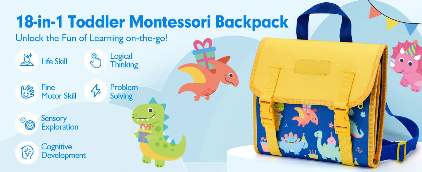 Toddler Busy Board Backpack Montessori Learning Activity Toy