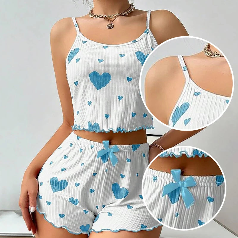 Women's Pajama Set 2 Piece Tank Top & Shorts Sleepwear