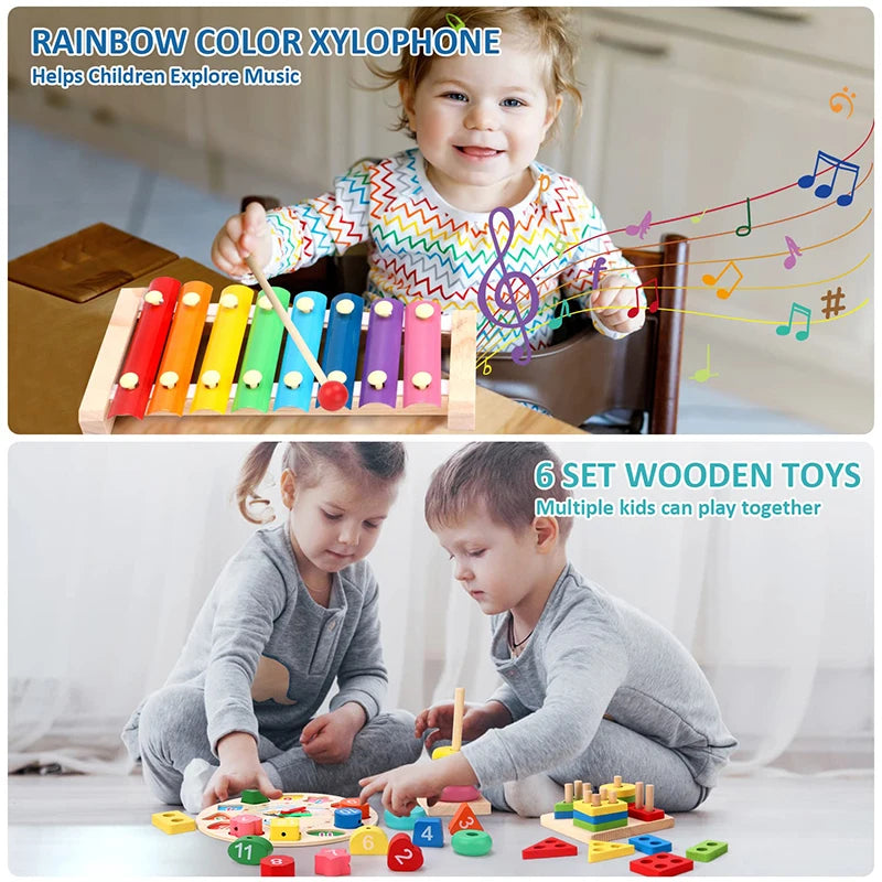 Wooden Baby Puzzles 3D Early Learning Educational Toy