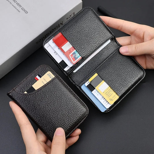 Slim Card Wallet PU Leather Mini Credit Card Holder
