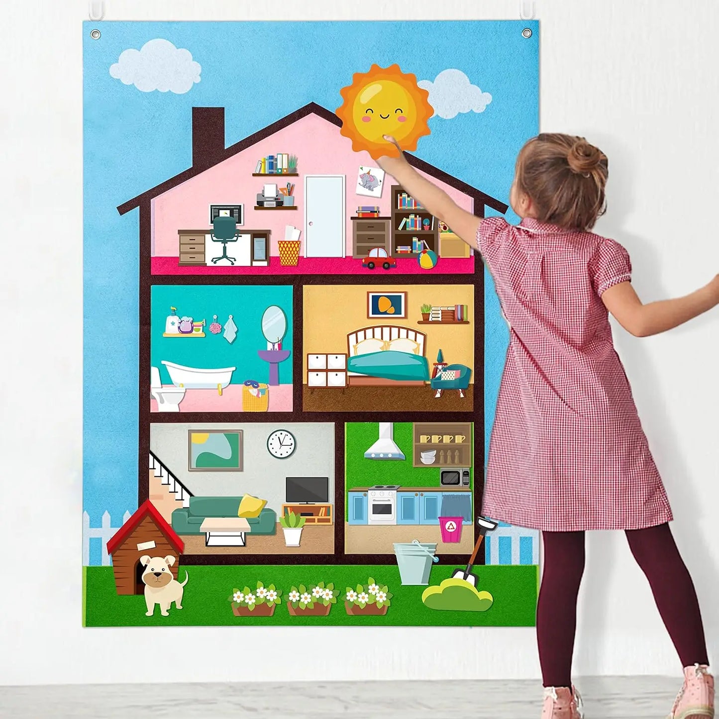 Felt Busy Board 4 in 1 Interactive Story Learning Set