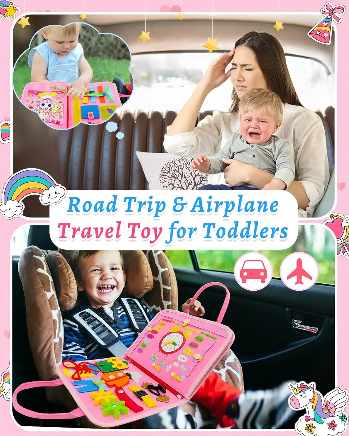 Toddler Busy Board Backpack Montessori Learning Activity Toy
