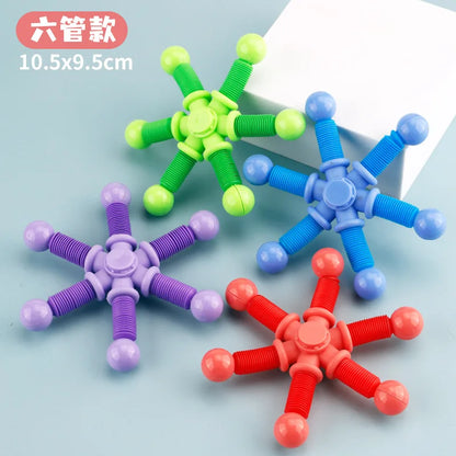 Transformable Fidget Spinner with Pop Tube & Suction Cup