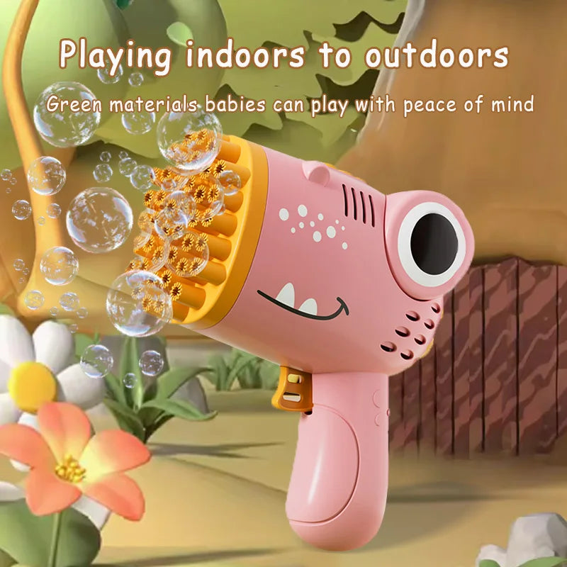 Dinosaur Bubble Gun 40 Hole Electric Bubble Machine